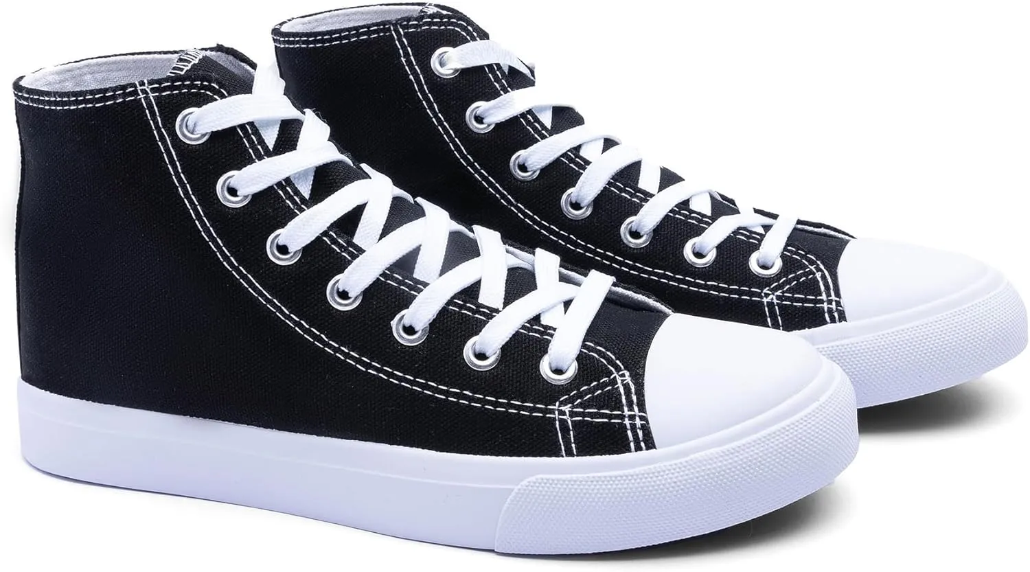 Women's High-Top Canvas Sneakers  Classic Lace-Up Casual Shoes with Extra Shoelaces  Comfortable, Stylish, and Durable