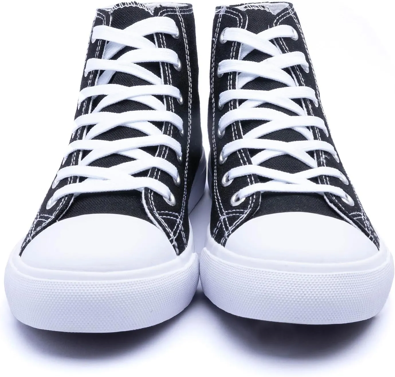 Women's High-Top Canvas Sneakers  Classic Lace-Up Casual Shoes with Extra Shoelaces  Comfortable, Stylish, and Durable