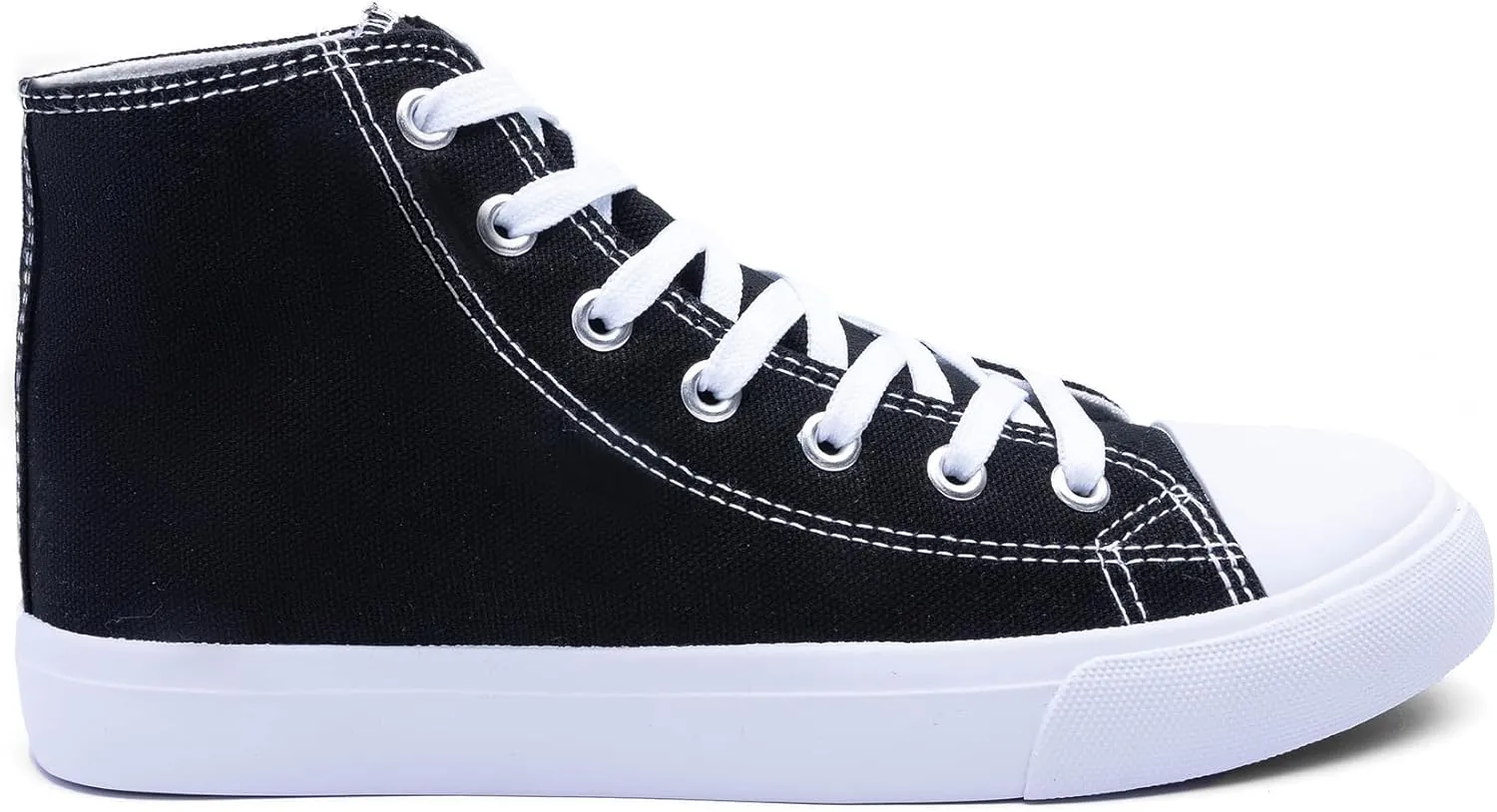 Women's High-Top Canvas Sneakers  Classic Lace-Up Casual Shoes with Extra Shoelaces  Comfortable, Stylish, and Durable