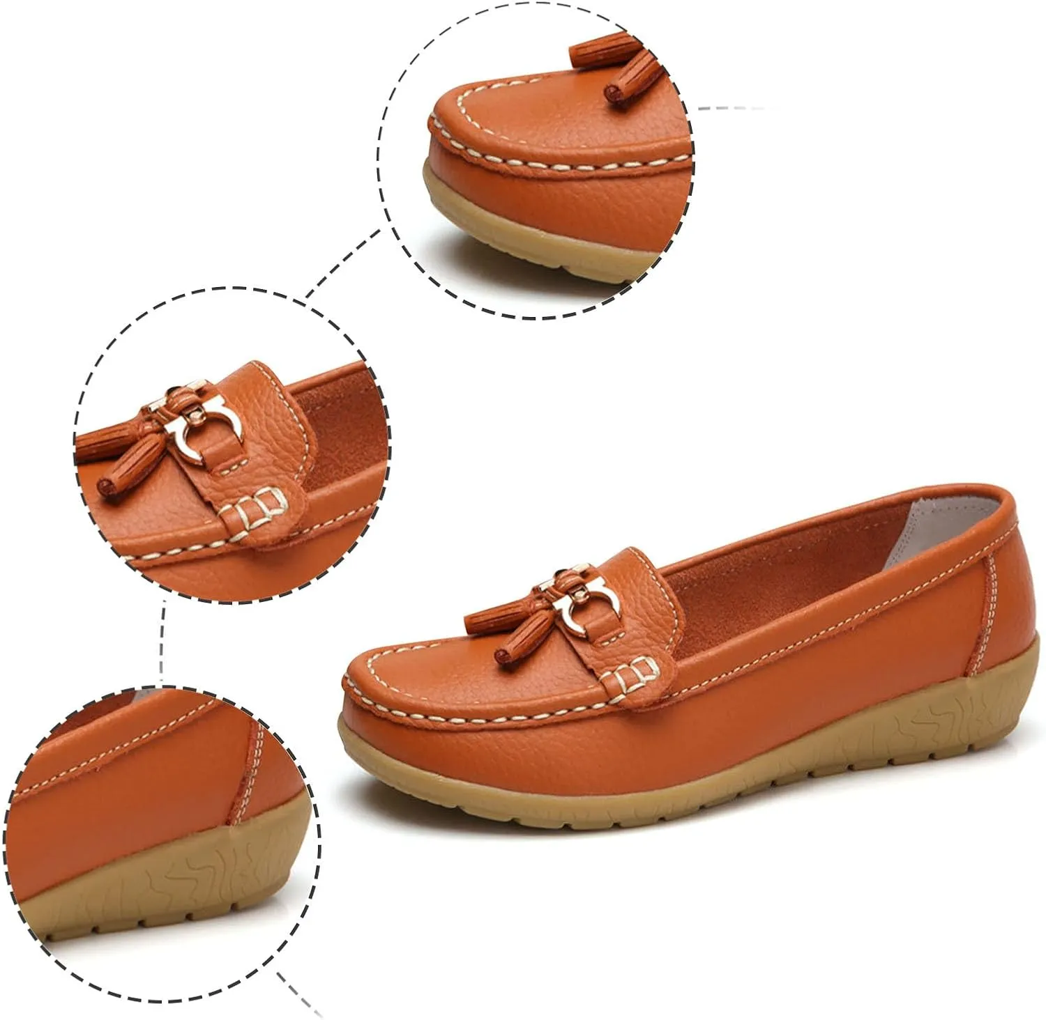 Women's Loafers Comfortable Slip-On Business Casual Work Shoes - Lightweight Penny Flats with Arch Support for Office & Walking