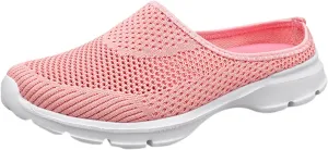 Women's L𝐨w Heel Casual Shoes Mesh Breathable Comfortable Flying Woven Orthopedic Sneaker Wide Width Work Shoes