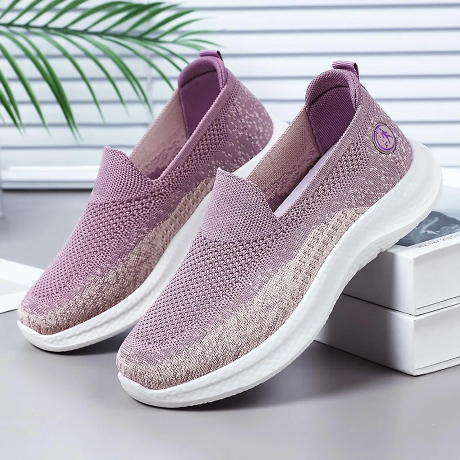 Women's Mesh Sneaker Lac𝐞 Up Breathable Sneaker with Arch Support Casual Lightweight Running Shoes Non Slip Walking Shoes
