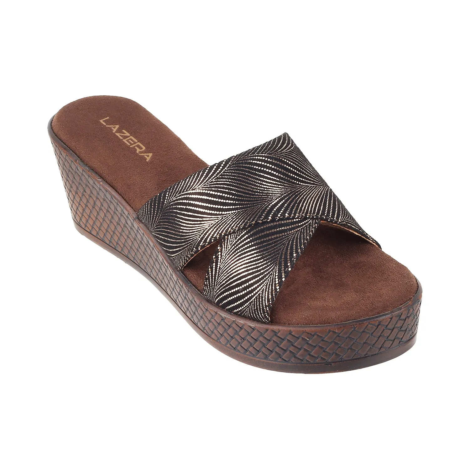 Women's Metallic Cross-Strap Wedge Sandals (1438)