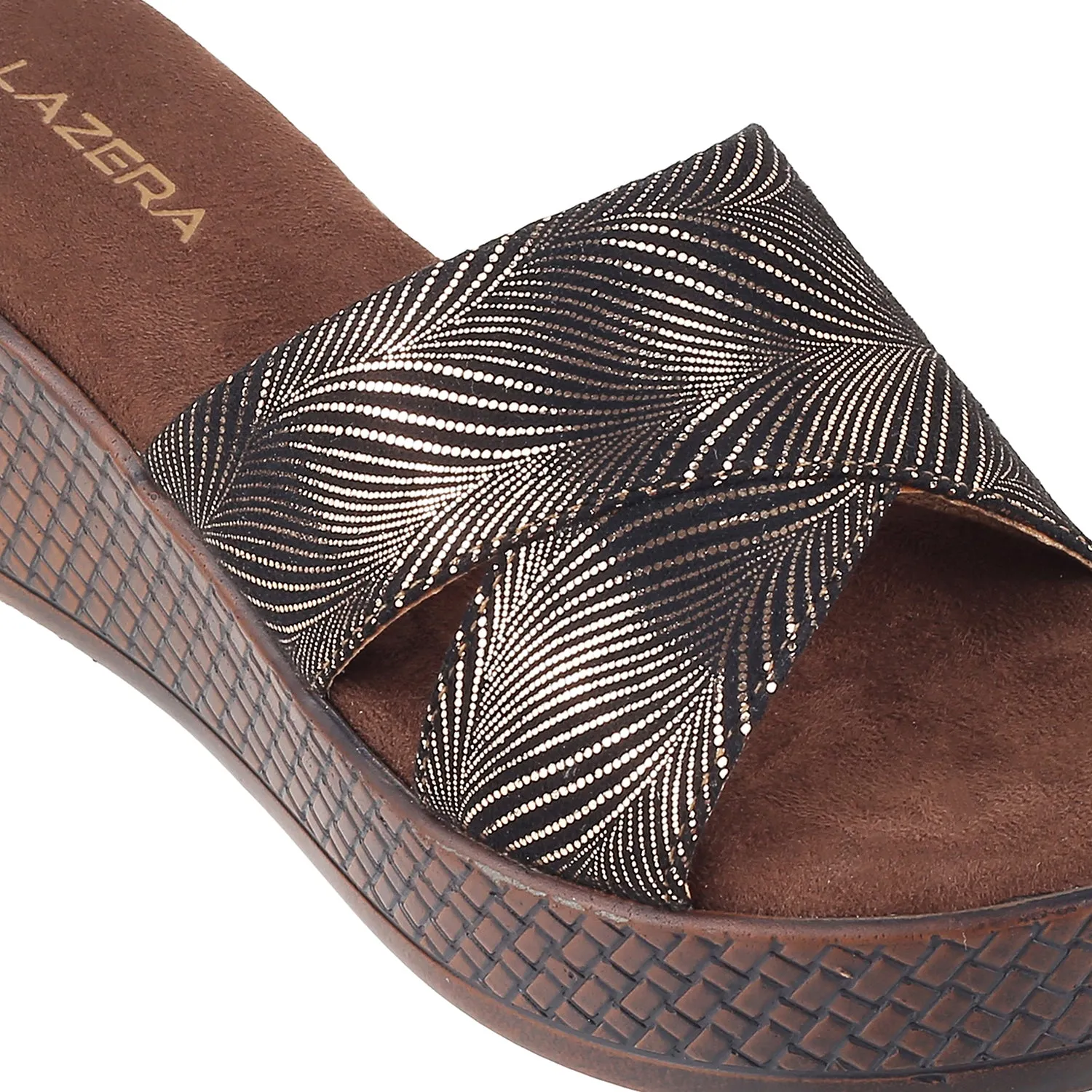 Women's Metallic Cross-Strap Wedge Sandals (1438)