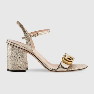 Women's mid-heel sandal with Double G