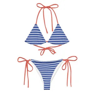 Women's Nautical Stripe Eco-Recycled Classic Cheeky Bikini Set
