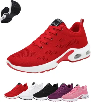 Womens Orthopedic Sneakers,Breathable Knit Mesh Casual Air Cushion Shoes,Platform Non Slip Running Shoes with Arch Support