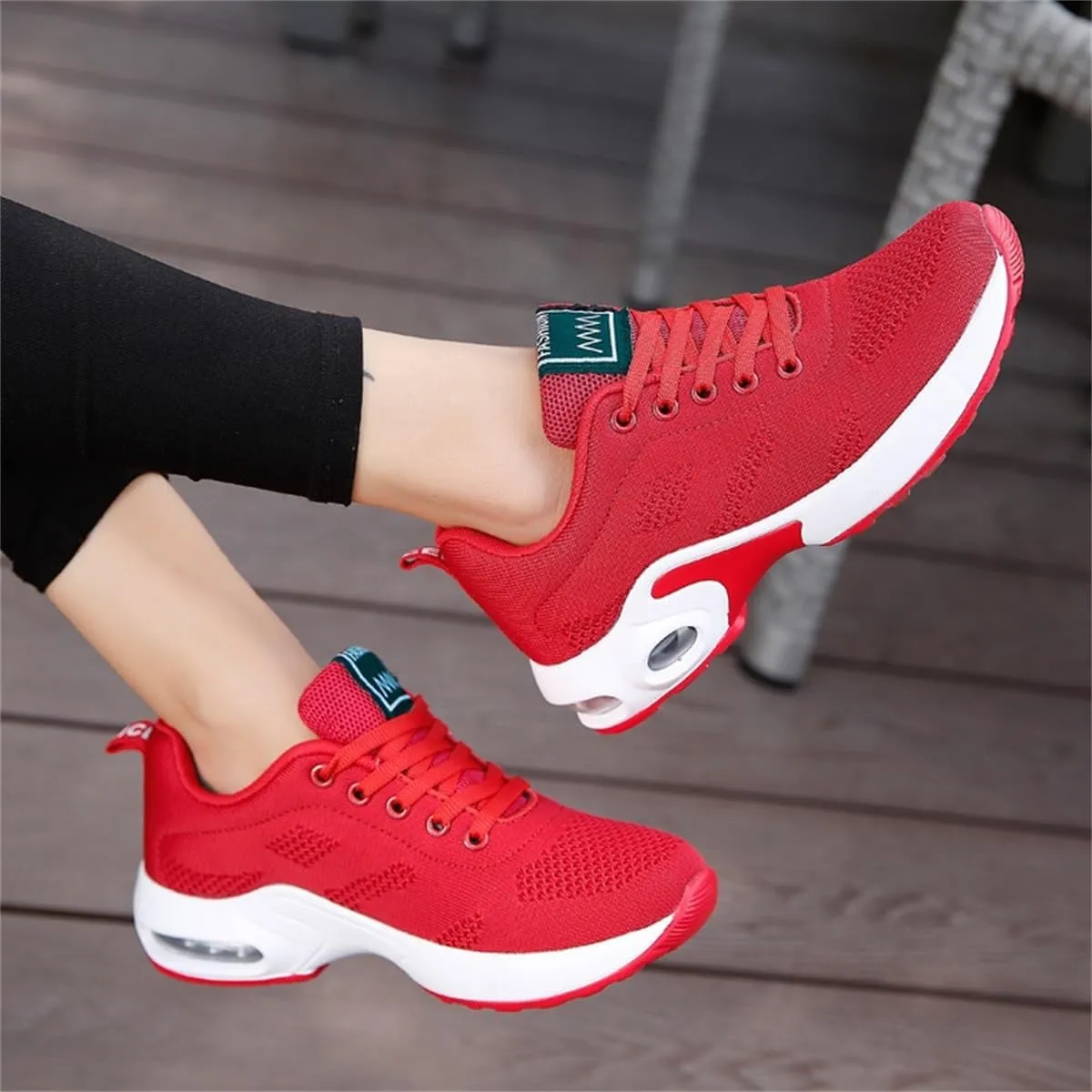 Womens Orthopedic Sneakers,Breathable Knit Mesh Casual Air Cushion Shoes,Platform Non Slip Running Shoes with Arch Support