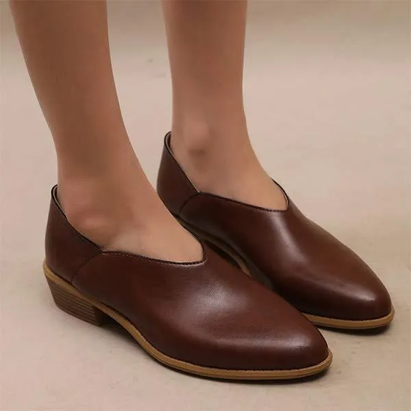 Women's Pointed-Toe Low Heel Chunky Pumps 70199742C