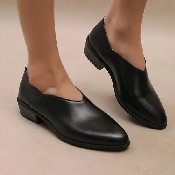Women's Pointed-Toe Low Heel Chunky Pumps 70199742C