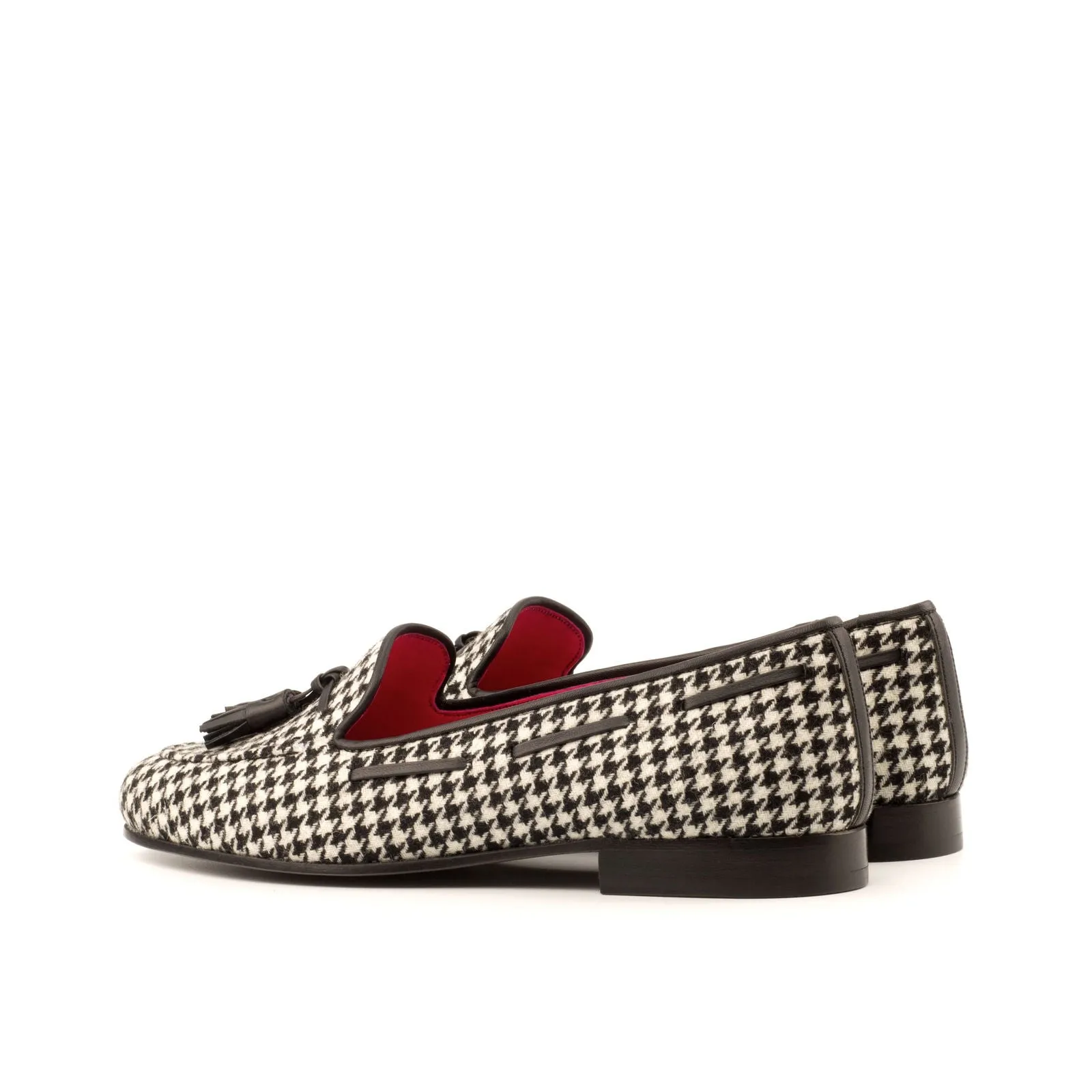 Women's Rose Leather Slippers Black 3895