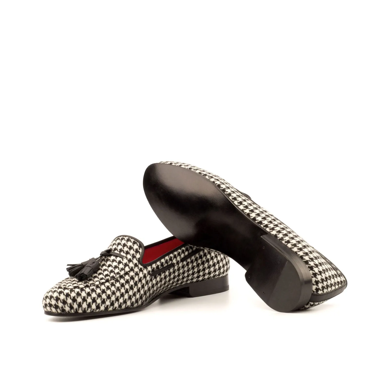 Women's Rose Leather Slippers Black 3895