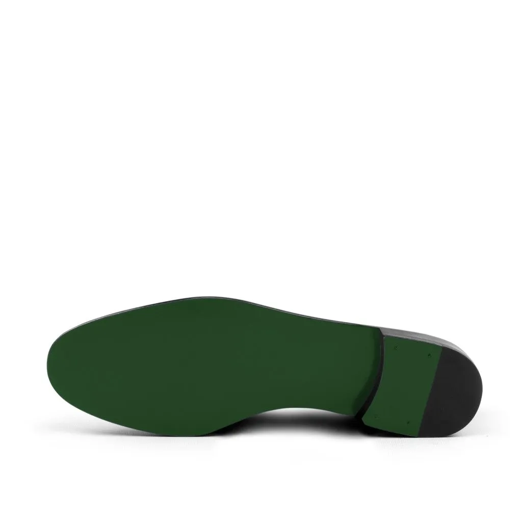 Women's Rose Leather Slippers Green Brown 3594