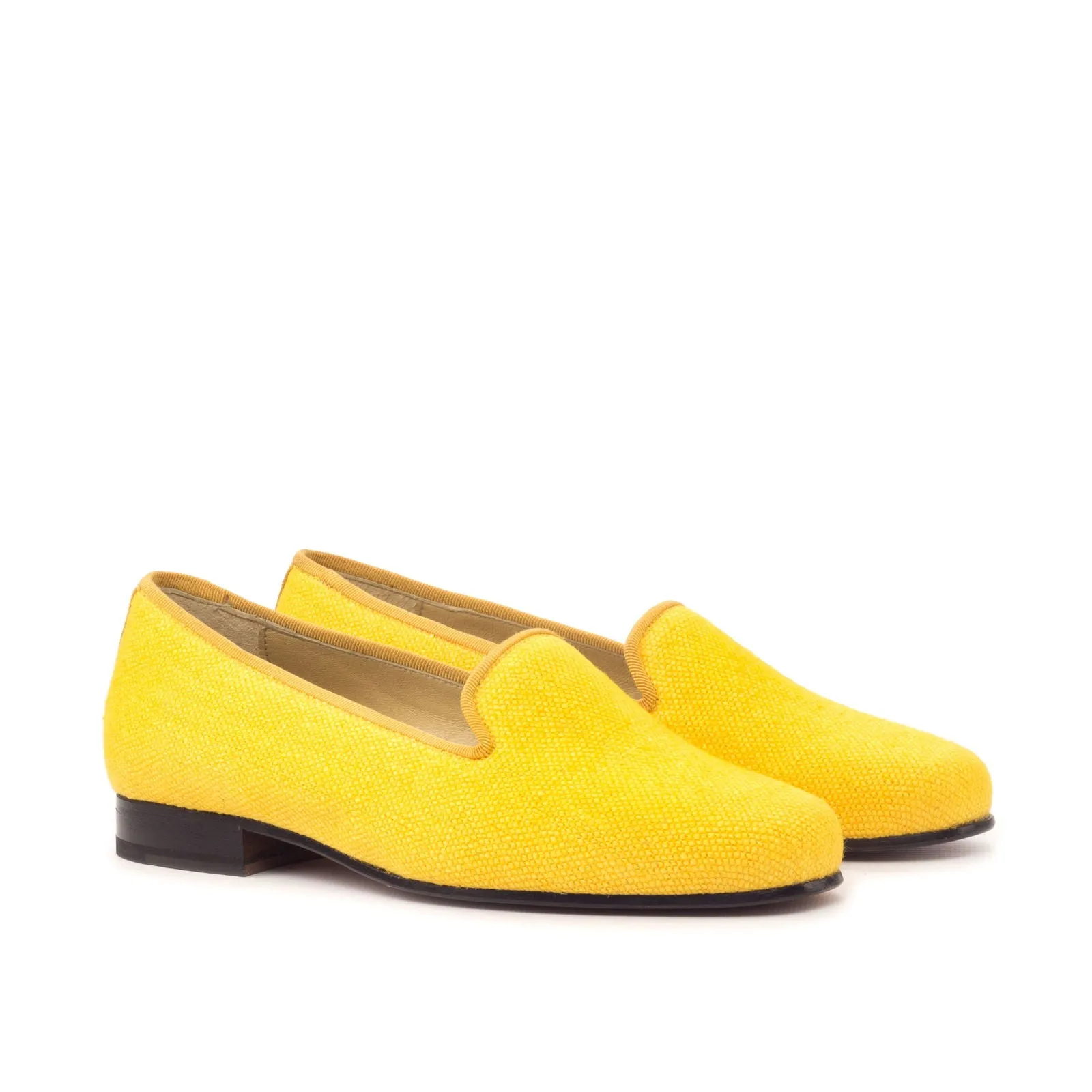 Women's Rose Leather Slippers Yellow 3442