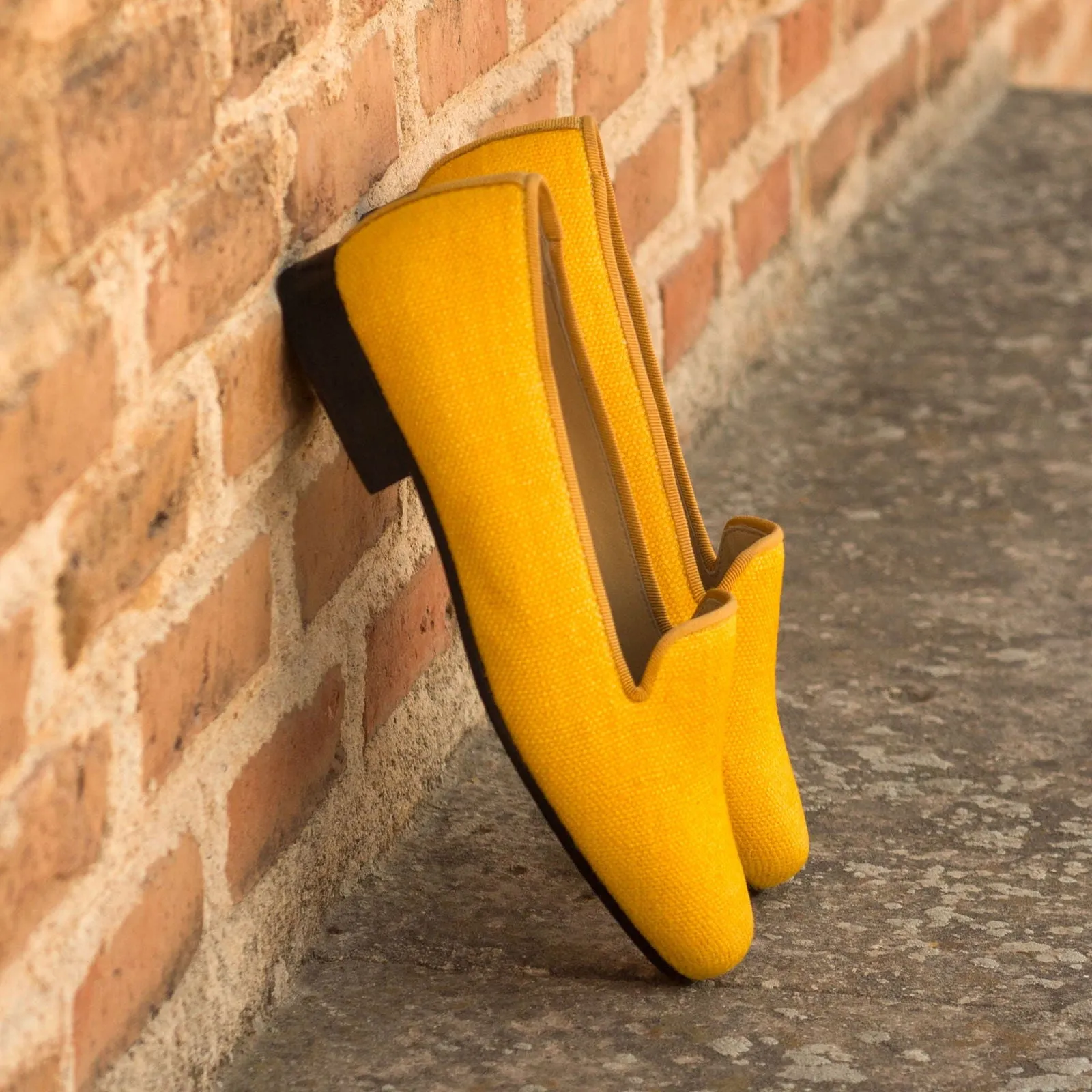Women's Rose Leather Slippers Yellow 3442