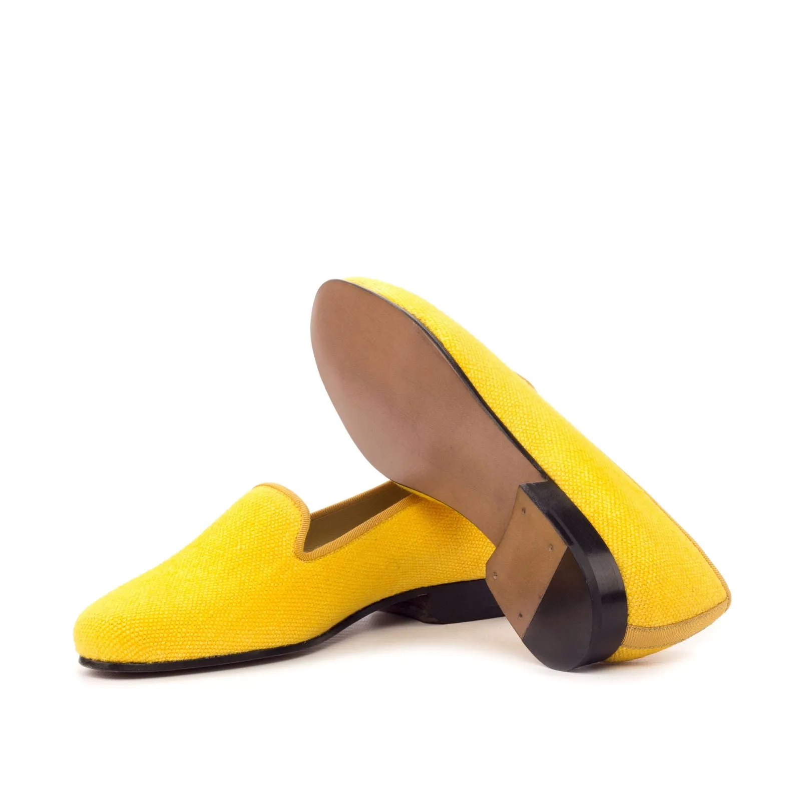Women's Rose Leather Slippers Yellow 3442