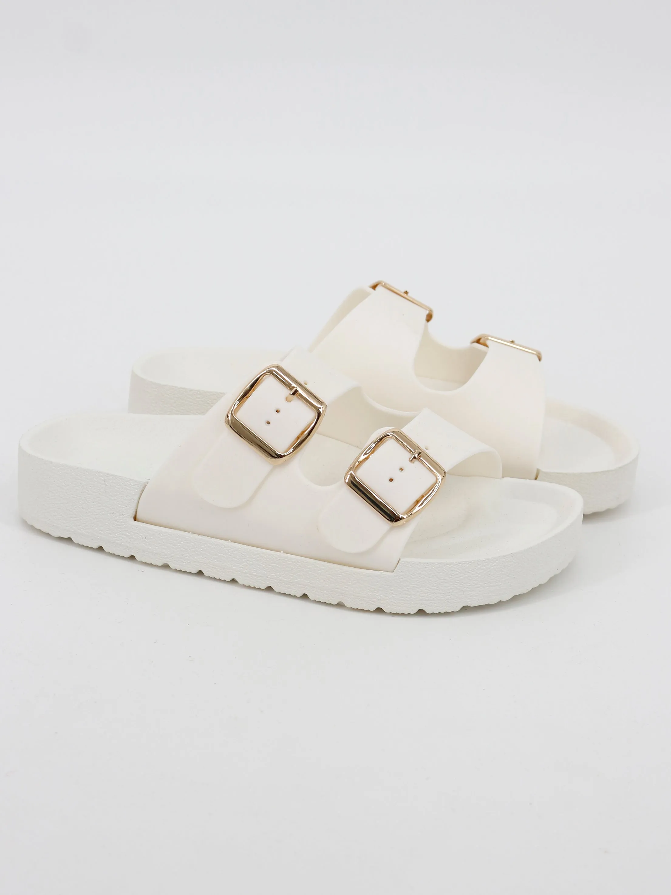 Women's Slide Sandals,White