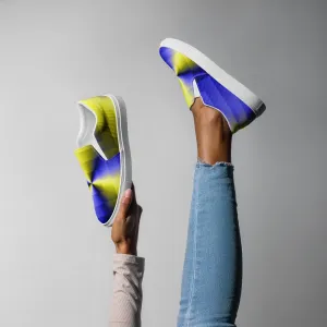 Women’s slip-on canvas shoes in the colors of nature - Blue Gourami
