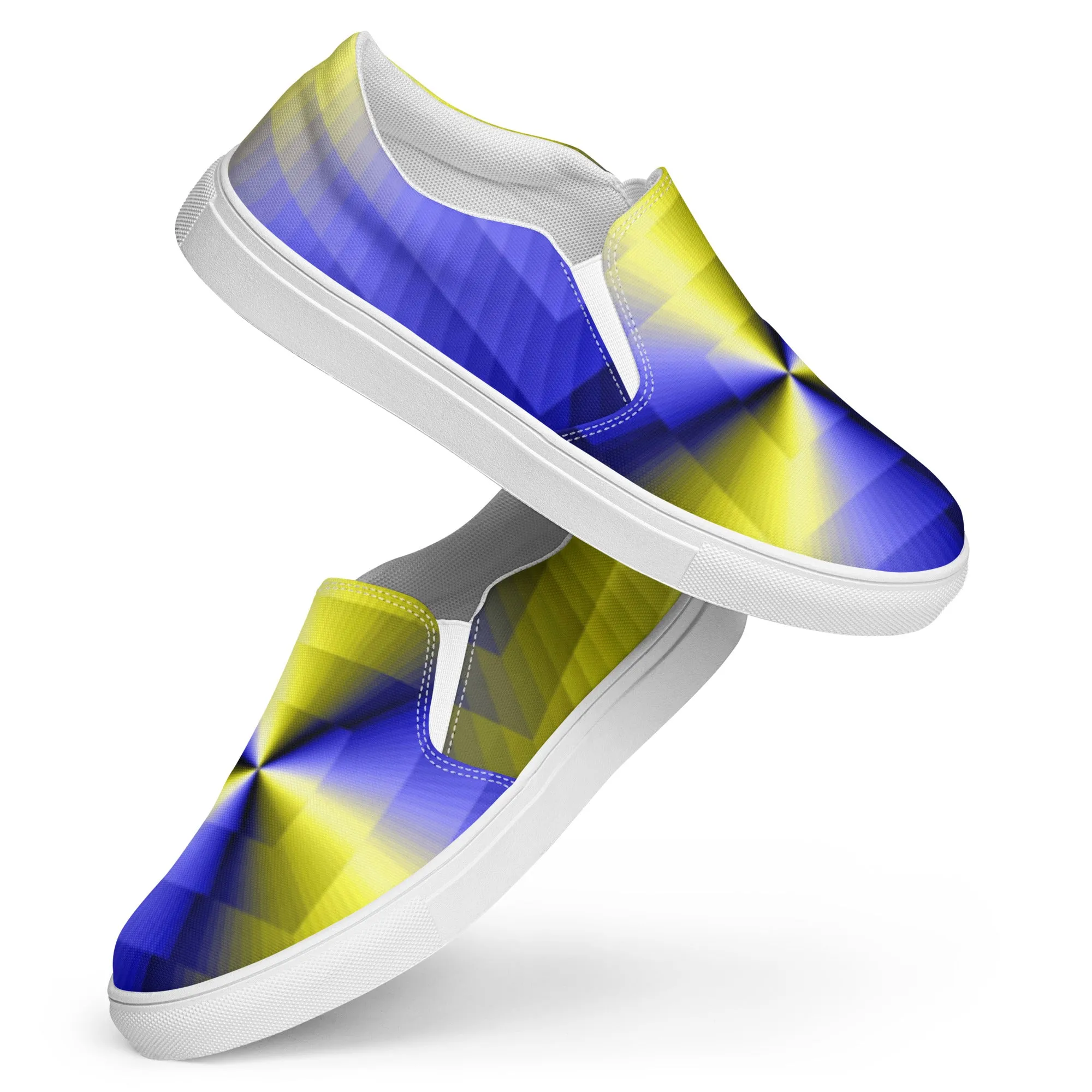 Women’s slip-on canvas shoes in the colors of nature - Blue Gourami