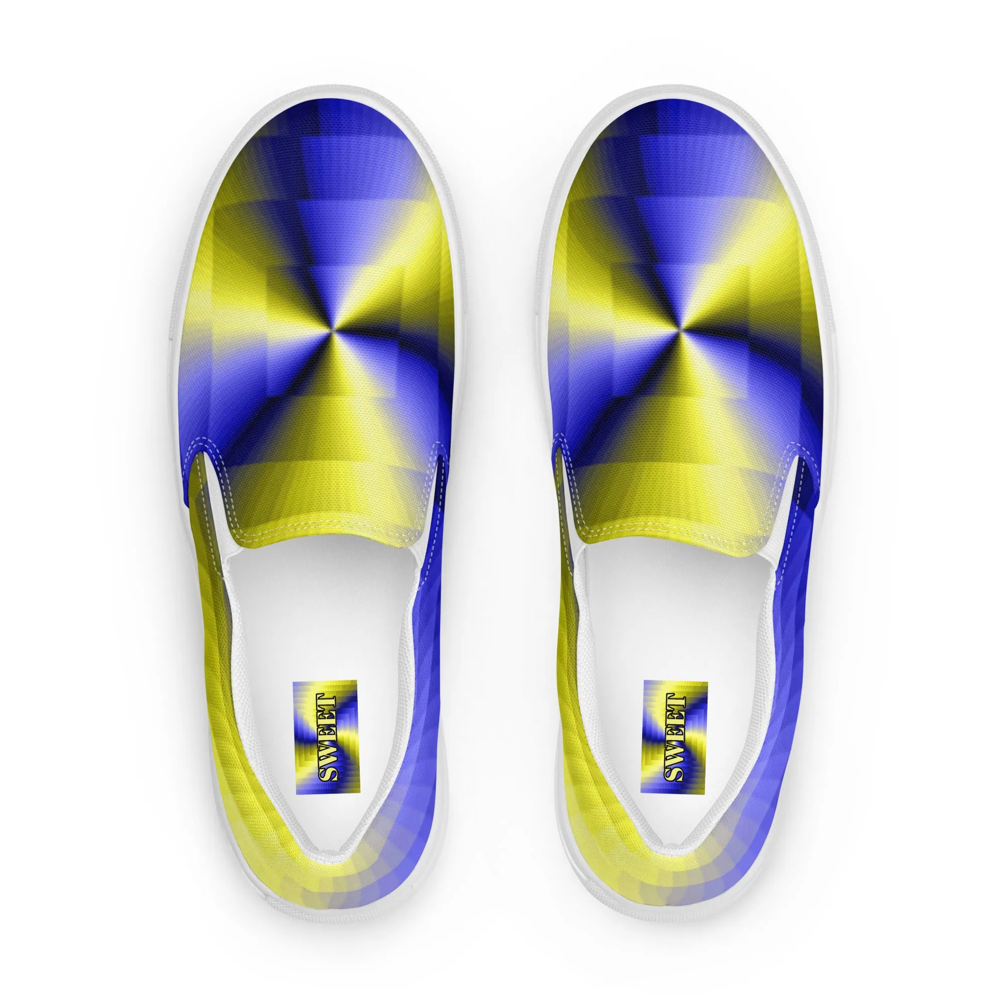 Women’s slip-on canvas shoes in the colors of nature - Blue Gourami