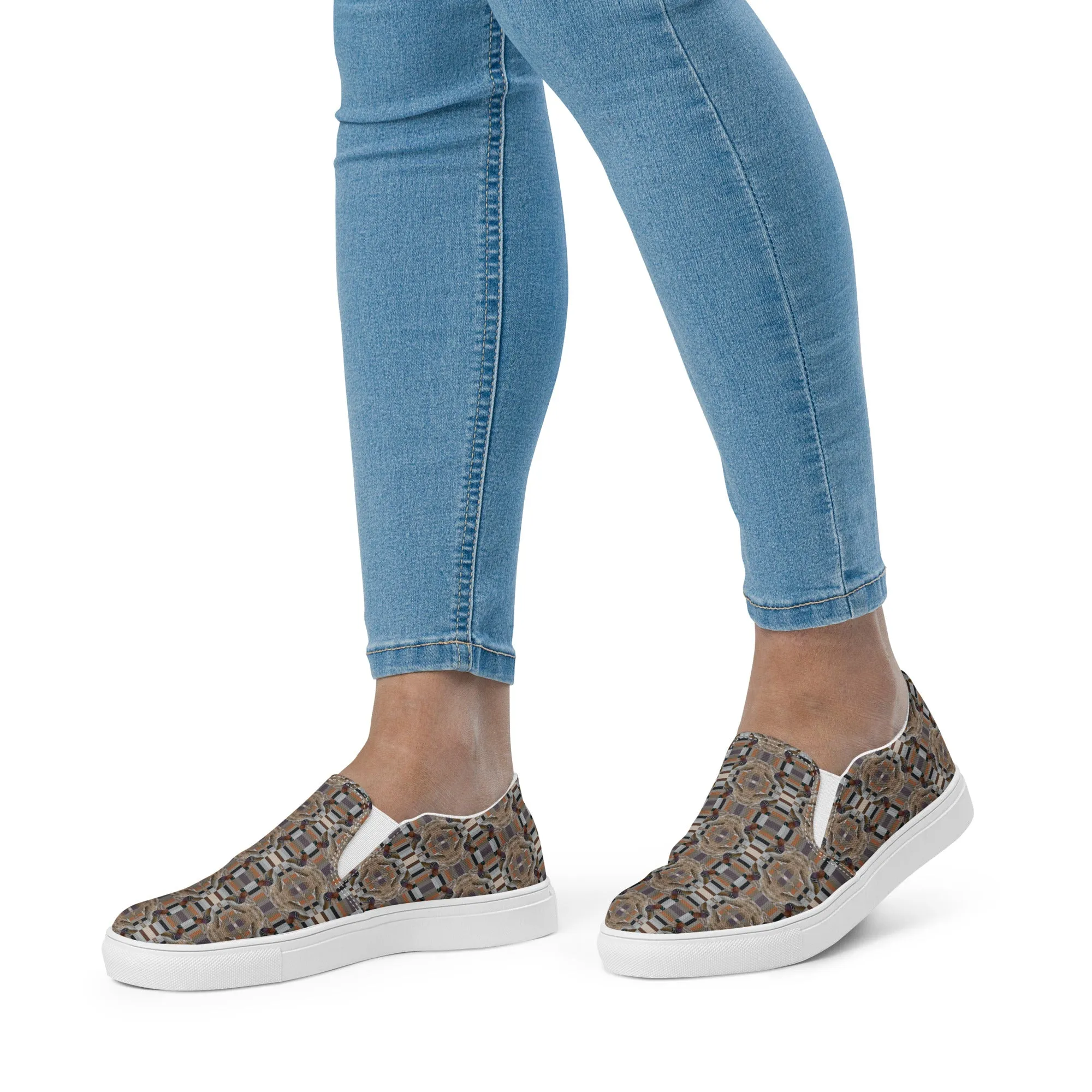 Women’s slip-on canvas shoes in the colors of nature -  Mandarin Duck