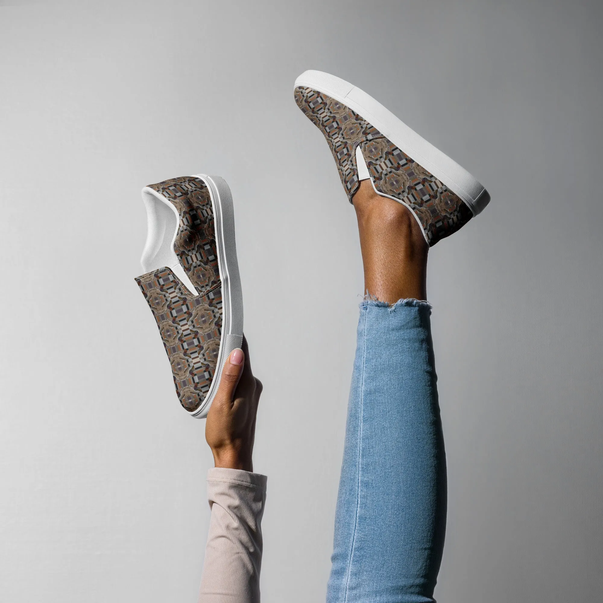 Women’s slip-on canvas shoes in the colors of nature -  Mandarin Duck
