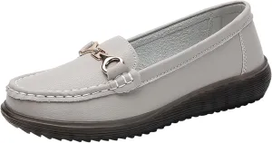 Women's Slip On Loafer Shoes Fashion Leather Shoes Non Slip Versatile Dress Shoes Business Casual Shoes