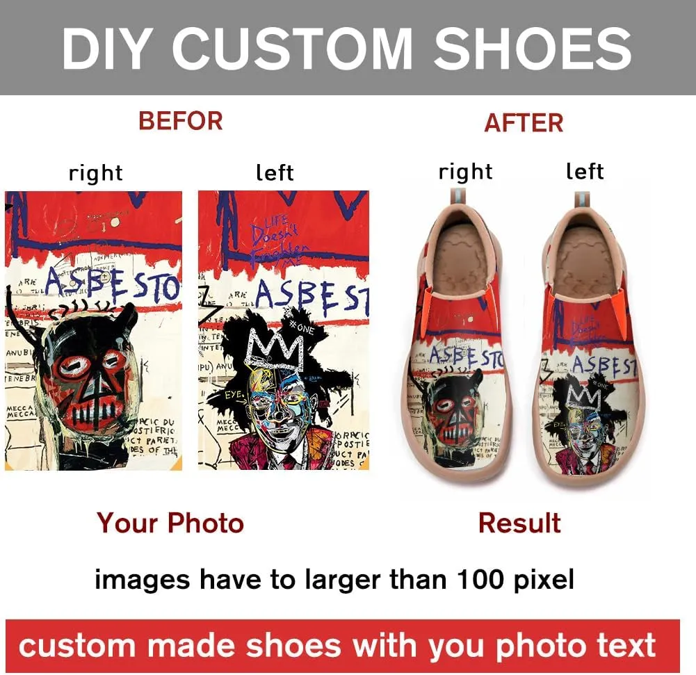 Women's Slip On Loafers Microfiber Art Painted Casual Shoes Lightweight Travel Sneakers Eik Deer