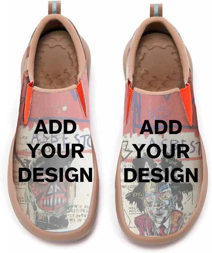 Women's Slip On Loafers Microfiber Art Painted Casual Shoes Lightweight Travel Sneakers Eik Deer