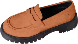 Womens Slip-On Shoes Platform Loafer Comfort Work Shoe Business Casual Shoes Leather Penny Loafers Chunky Loafers