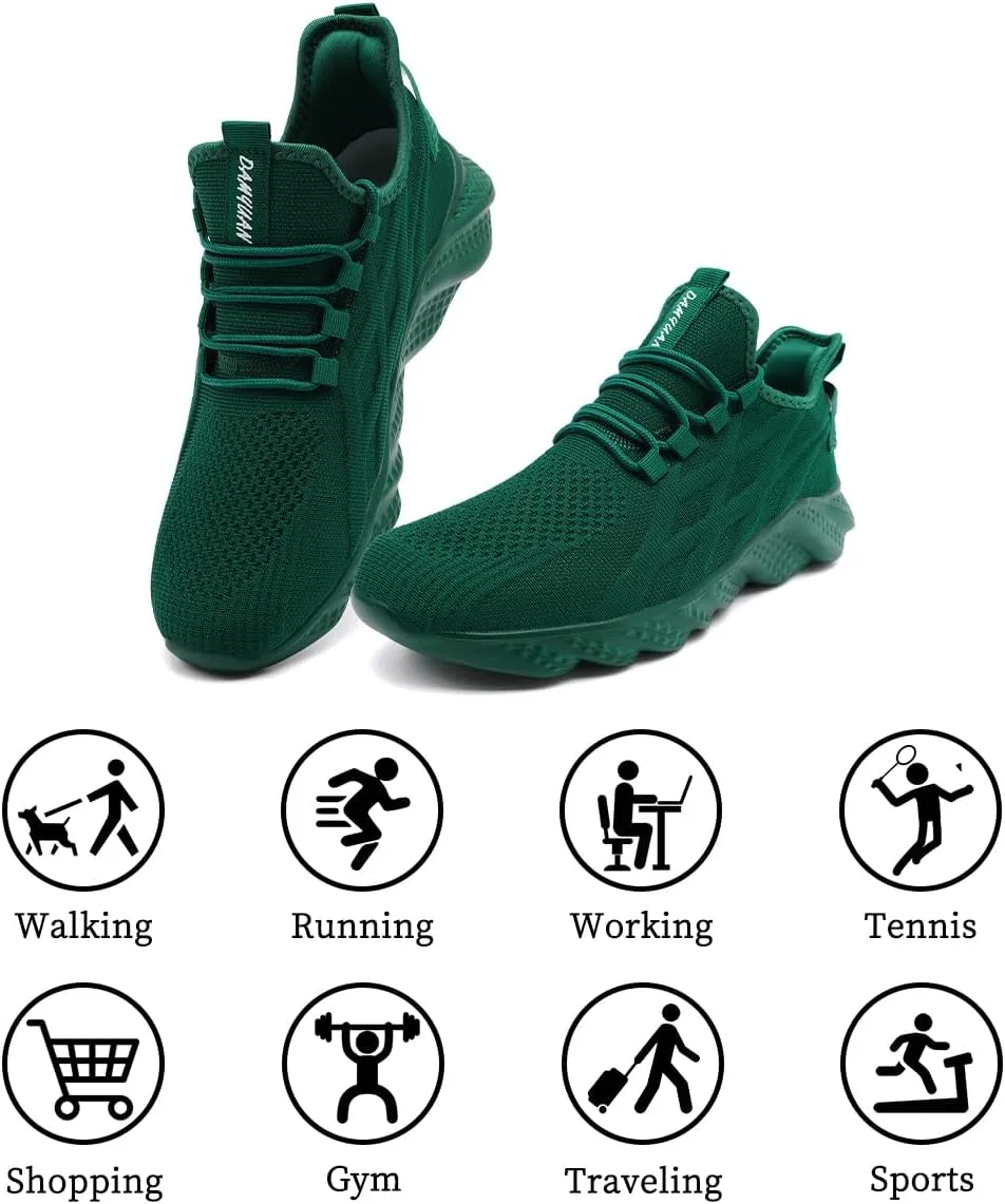 Women's Slip on Walking Shoes Lightweight Casual Tennis Sneakers Workout Breathable Running Shoes Comfortable Fashion Athletic Sports Gym Sneakers White Size US CP