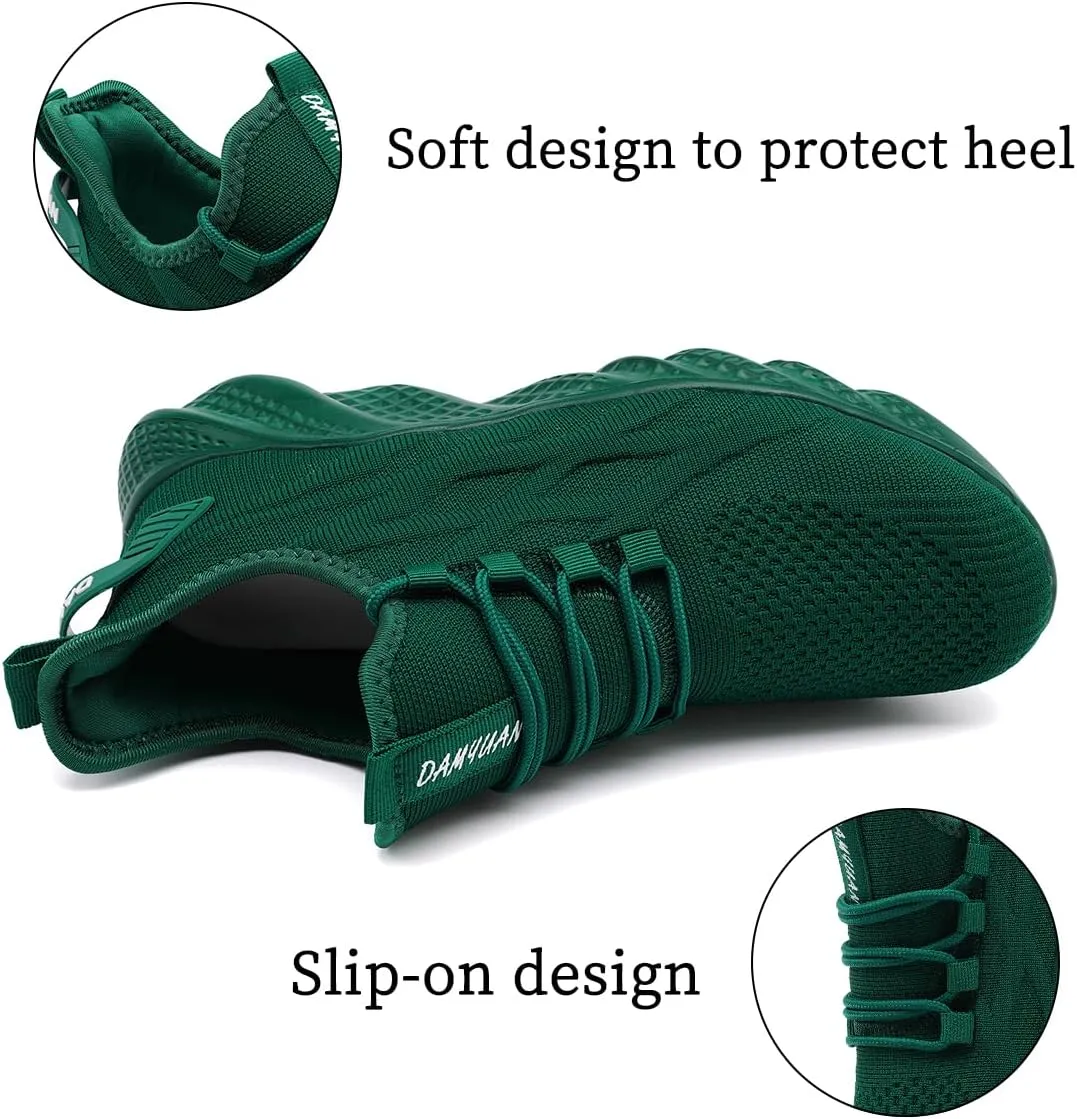 Women's Slip on Walking Shoes Lightweight Casual Tennis Sneakers Workout Breathable Running Shoes Comfortable Fashion Athletic Sports Gym Sneakers White Size US CP