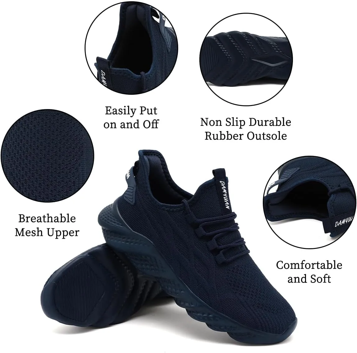 Women's Slip on Walking Shoes Lightweight Casual Tennis Sneakers Workout Breathable Running Shoes Comfortable Fashion Athletic Sports Gym Sneakers White Size US CP
