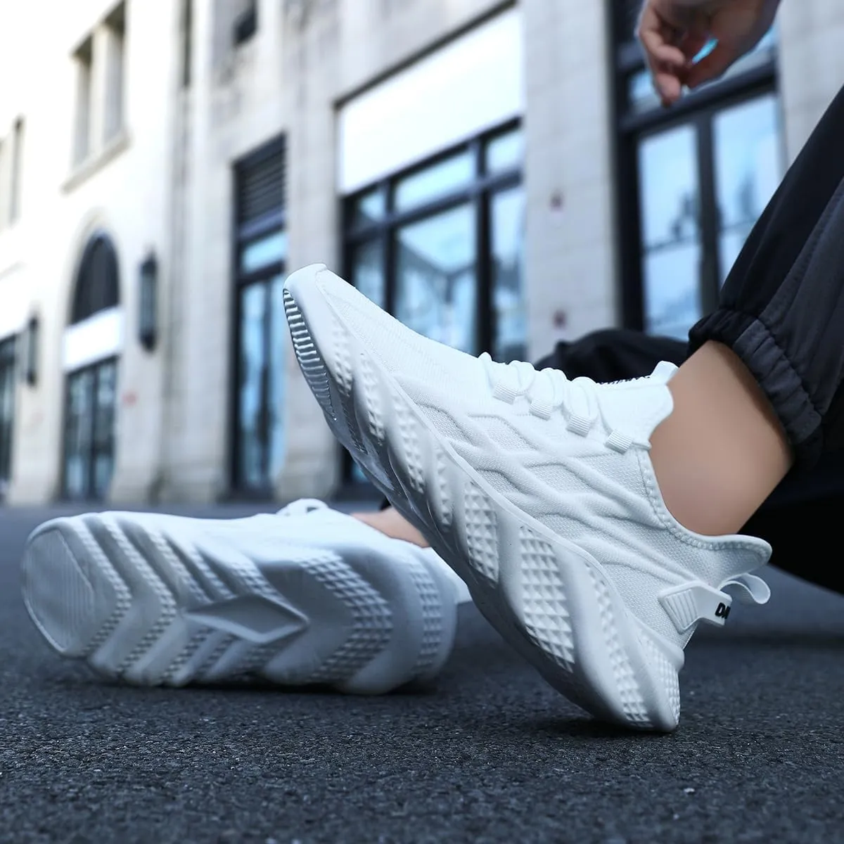 Women's Slip on Walking Shoes Lightweight Casual Tennis Sneakers Workout Breathable Running Shoes Comfortable Fashion Athletic Sports Gym Sneakers White Size US CP