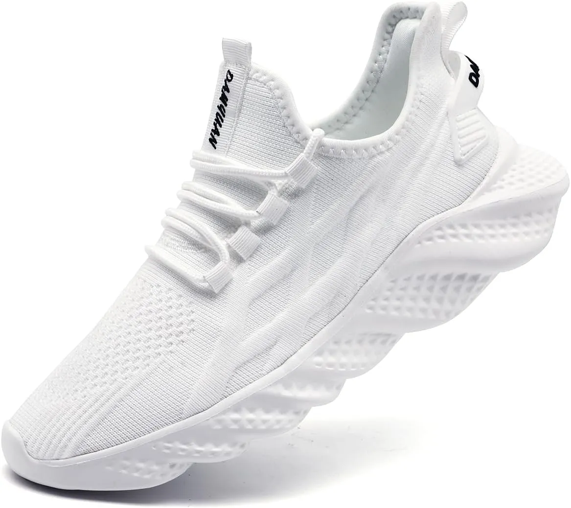 Women's Slip on Walking Shoes Lightweight Casual Tennis Sneakers Workout Breathable Running Shoes Comfortable Fashion Athletic Sports Gym Sneakers White Size US CP