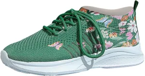 Womens Sneakers Slip On Breathable Soft Sole Running Walking Shoes Lightweight Non Slip Lace Up Workout Shoes