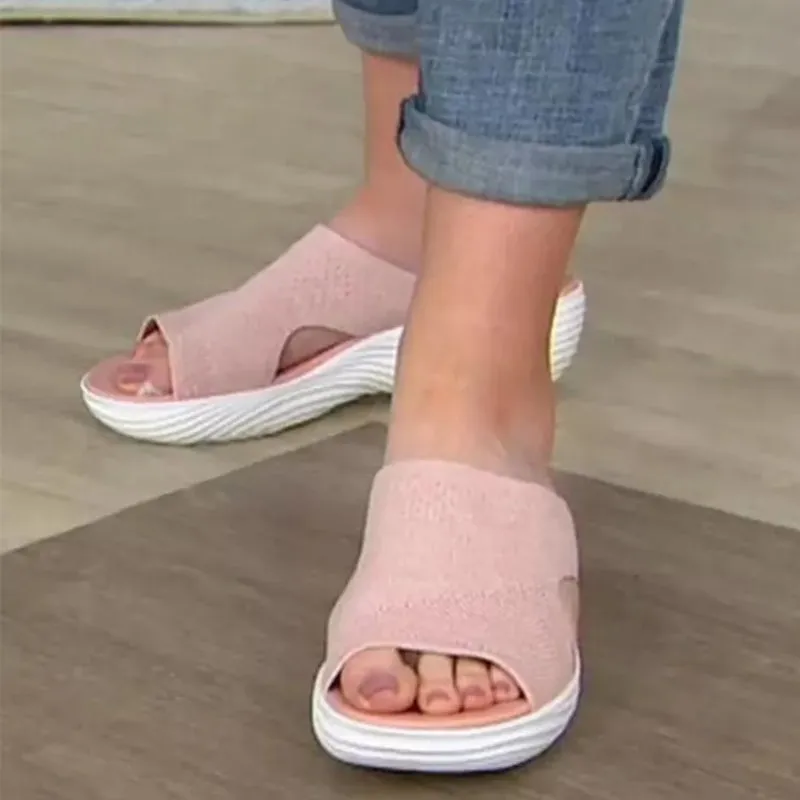 Women's Stretch Fabric Summer Wedge Sandals