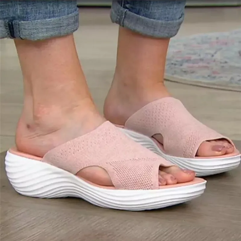 Women's Stretch Fabric Summer Wedge Sandals