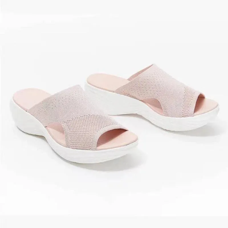 Women's Stretch Fabric Summer Wedge Sandals