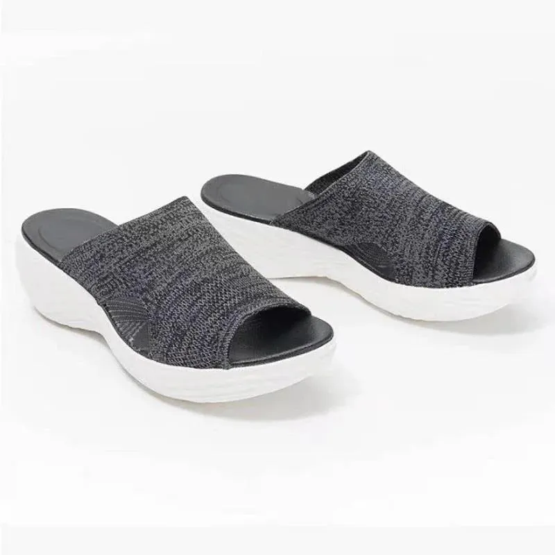Women's Stretch Fabric Summer Wedge Sandals