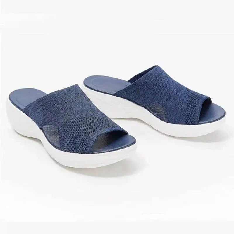 Women's Stretch Fabric Summer Wedge Sandals