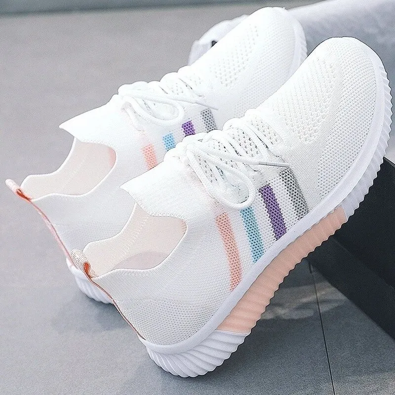 Women's Vulcanized Sneakers with Mesh Breathable / Casual Running Sports Shoes Ladies