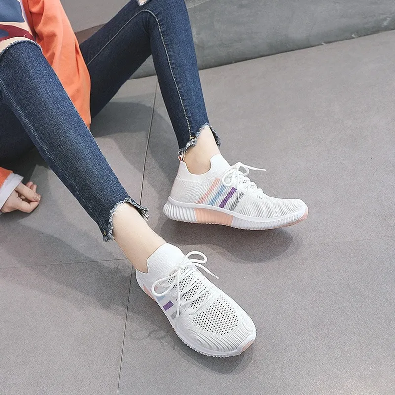 Women's Vulcanized Sneakers with Mesh Breathable / Casual Running Sports Shoes Ladies