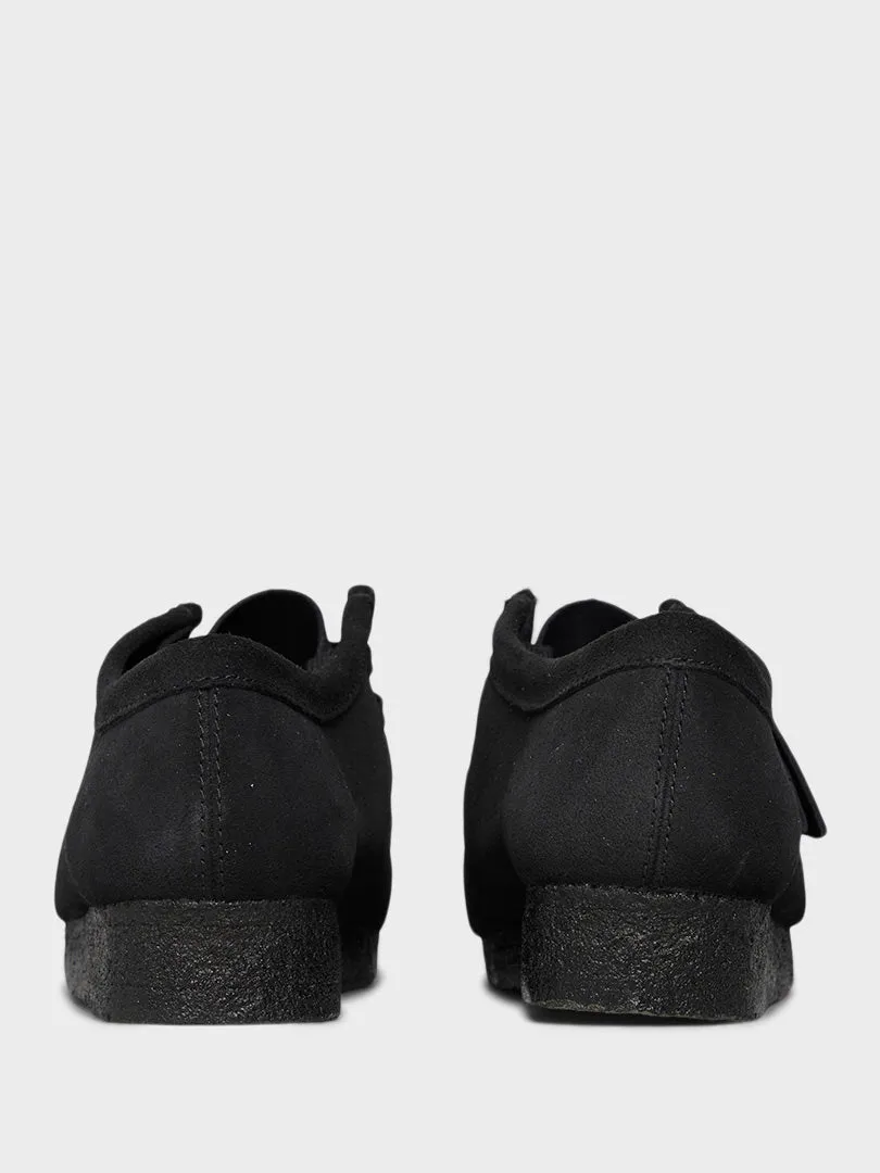 Women's Wallabee Shoes in Black Suede