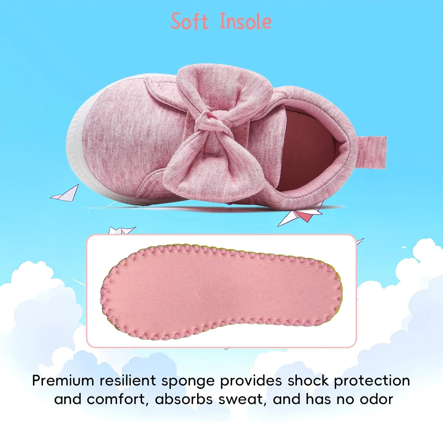 YIBLBOX Toddler Girls Sneakers Lightweight Canvas Sneakers Cute Bowknot Casual Shoes for Walking/Running