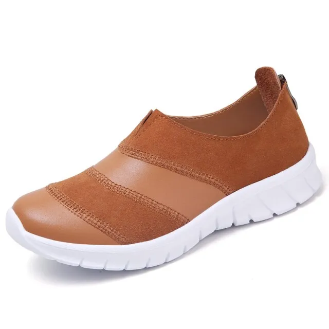 Yusuf Women's Loafer Slip-On Leather Fall Fashion Flat Shoes