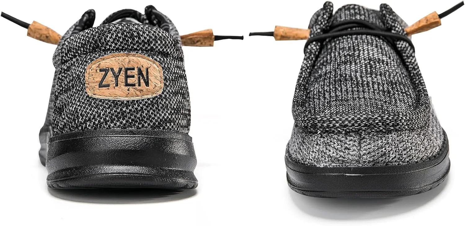ZYEN Wide Loafers for Men Arch Support Casual Shoes Comfortable Lightweight Walking Shoes